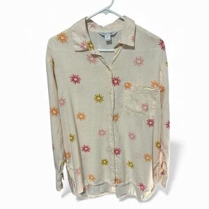 Old Navy Sun Print Button-down The Boyfriend Shirt